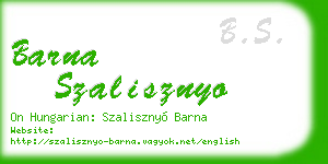 barna szalisznyo business card